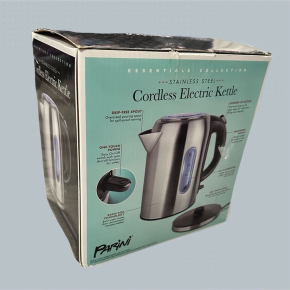 parini 360 swivel base Cordless Electric Kettle in box stainless steel - Picture 1 of 7